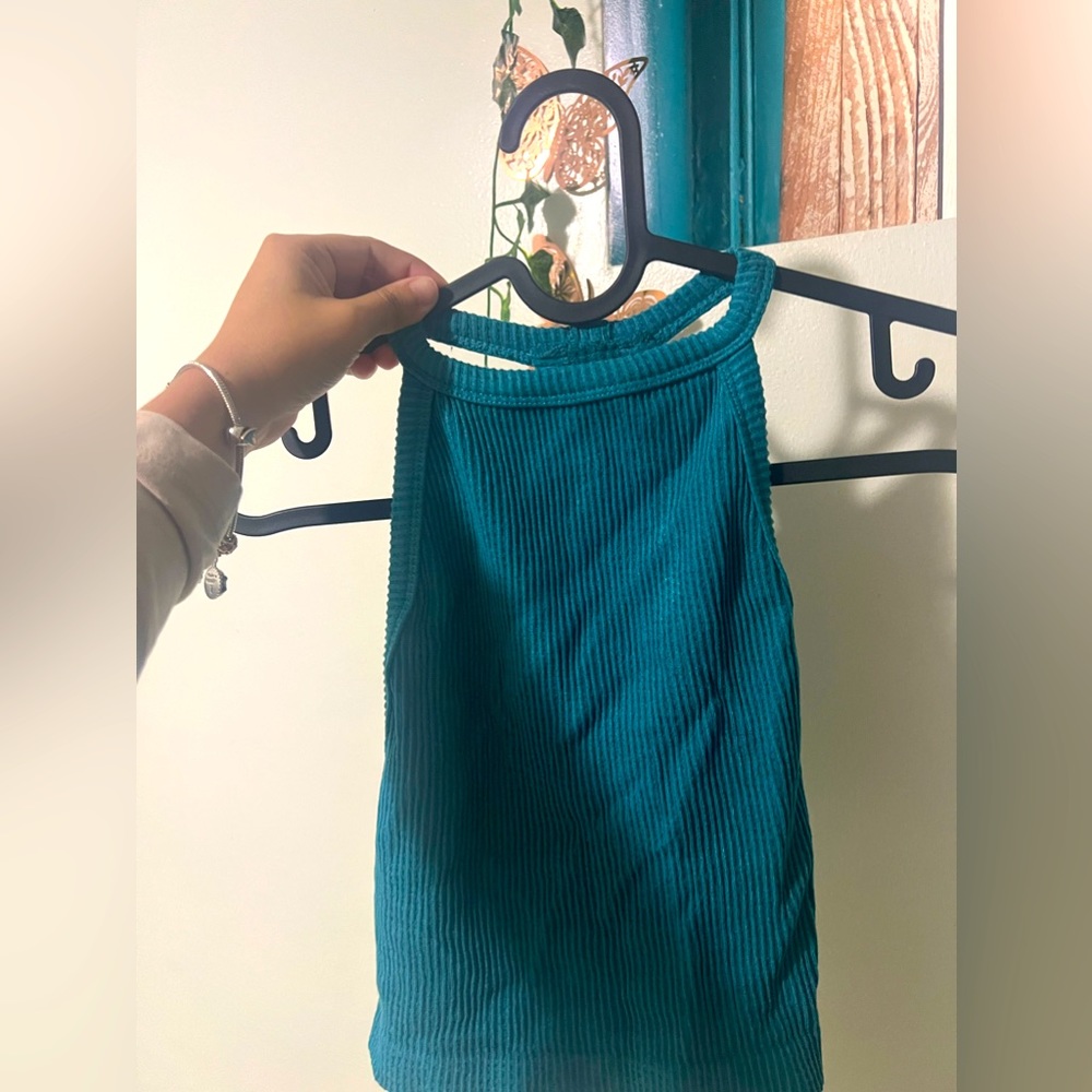 Aqua blue crop top